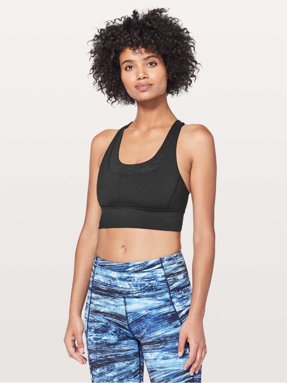 lululemon athletica Black Stuff Your Bra Longline Racerback Sports Bra Tank 12